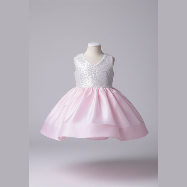 SPARKLE FLOWER | Shimmer Organza Sleeveless Party Dress